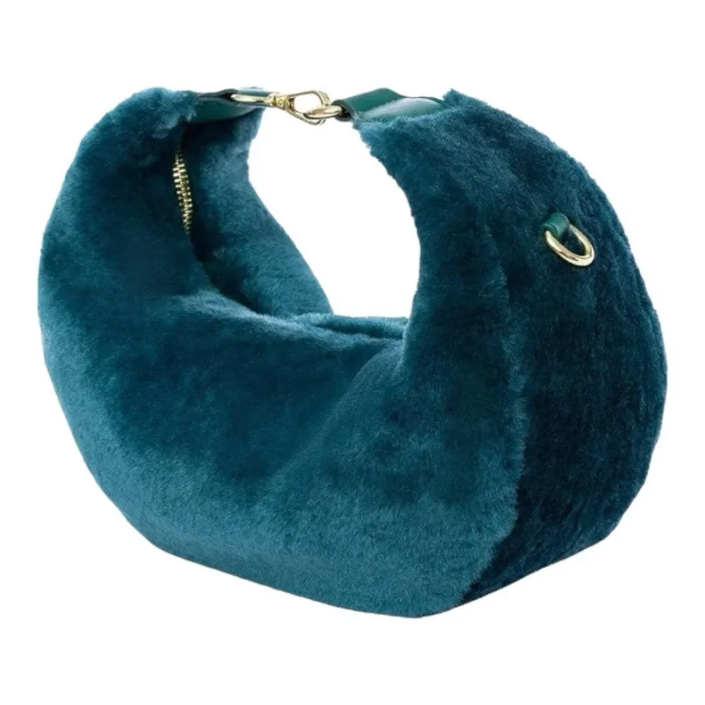 Jules Kae Luna Vegan Faux Fur Crossbody Clutch Hobo Bag